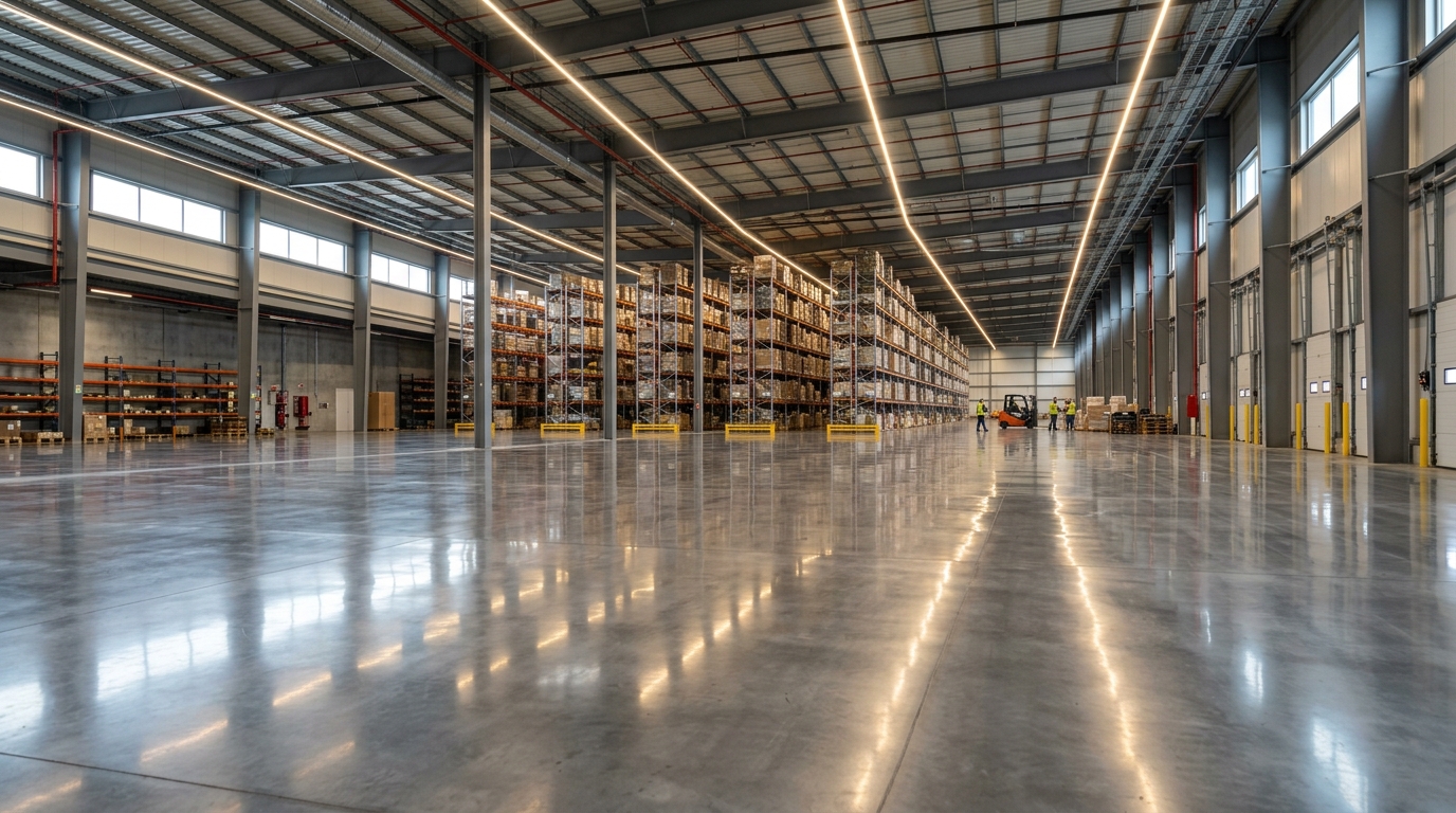 Poles Beton Floor Hardener Lantai Gudang Industri